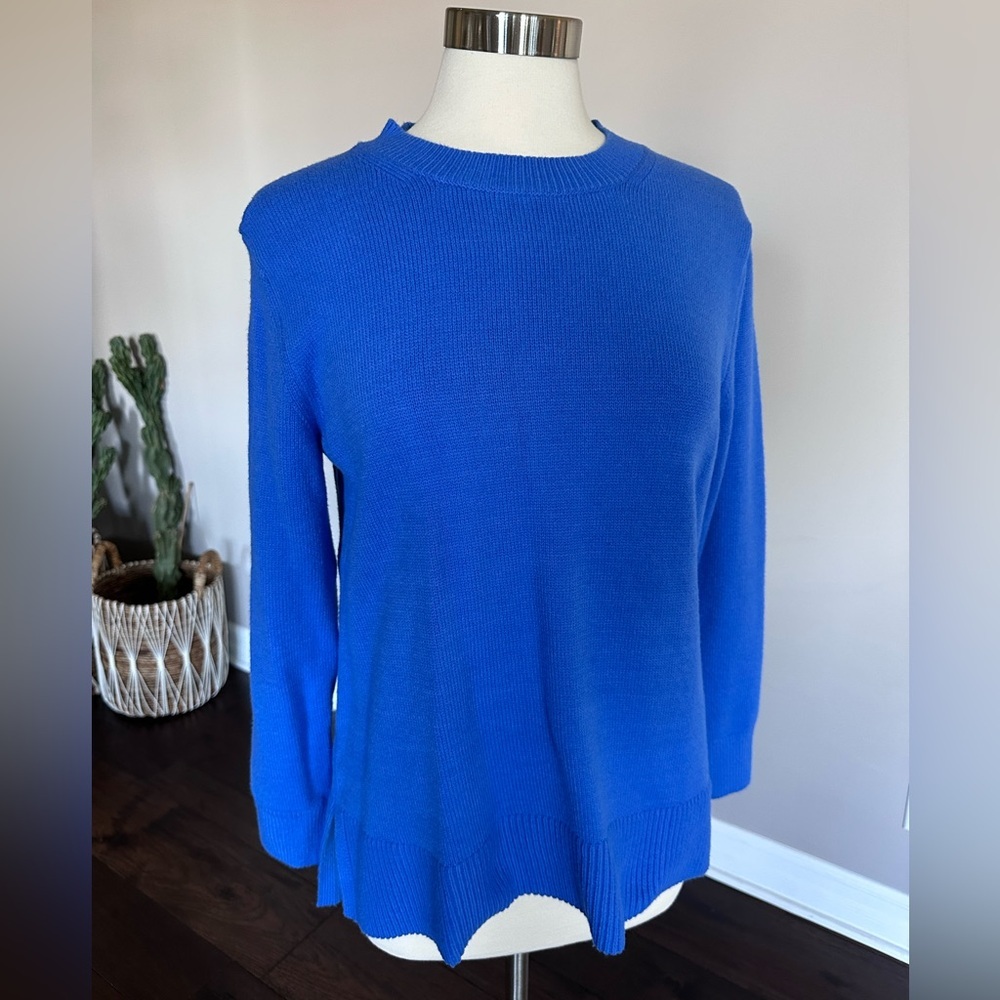 Banana Republic Crewneck Pullover Sweater Supersoft Cotton Cornflower Blue LG